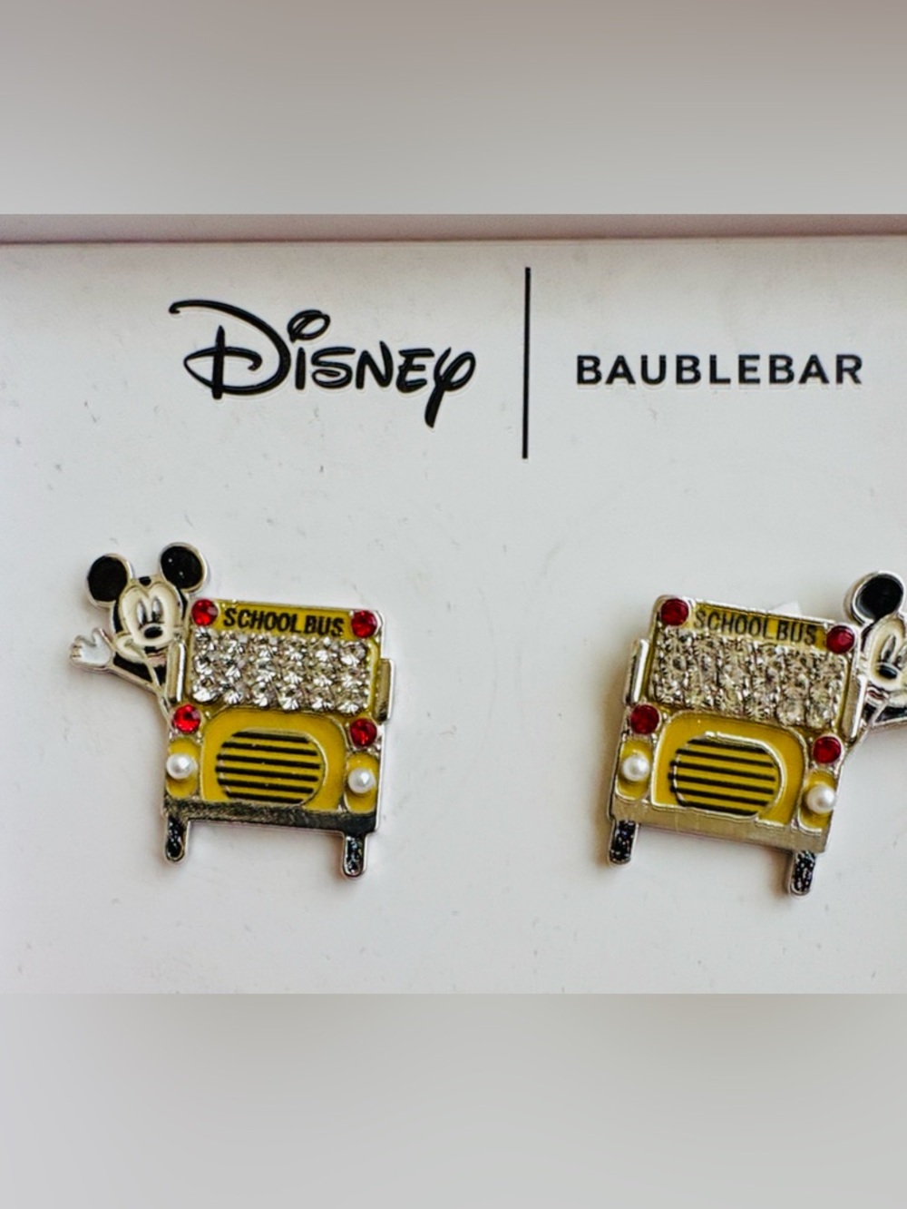 Disney Baublebar Mickey School Bus Stud Earrings - Yellow, Black & Red New - Picture 4 of 7